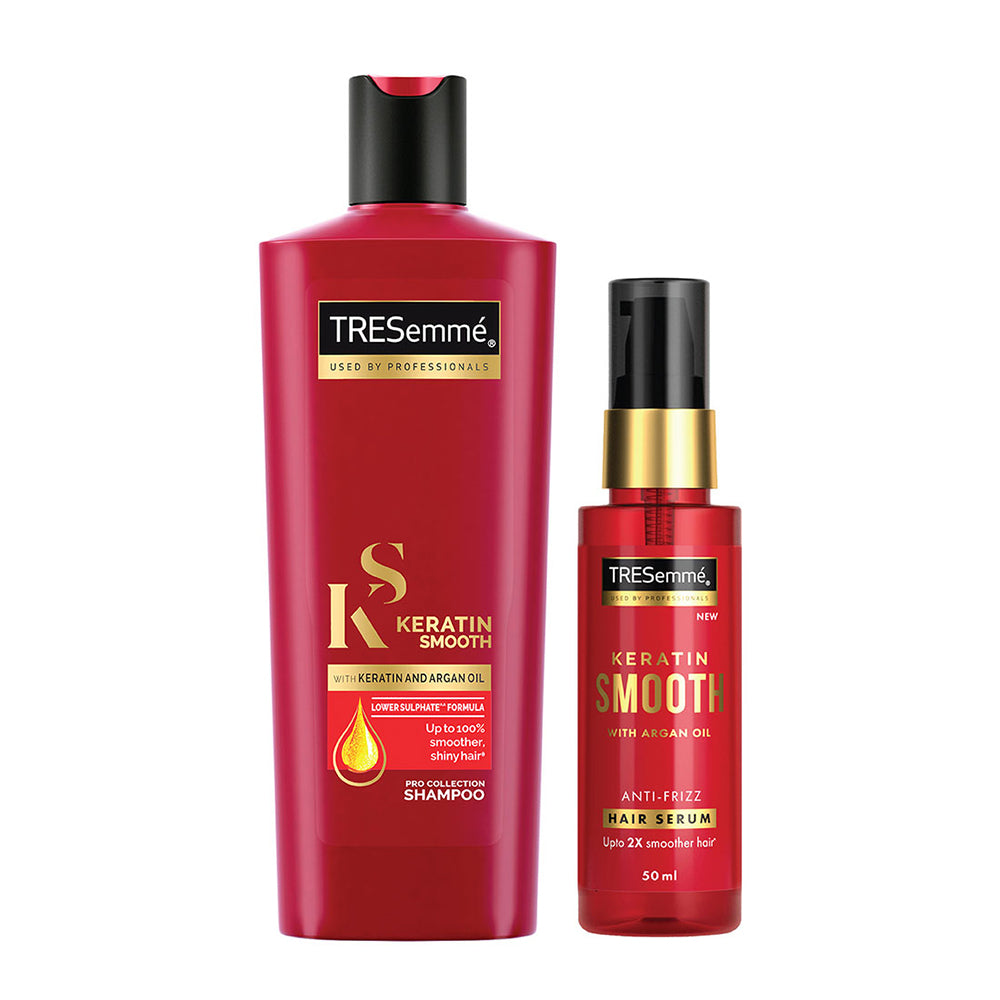 Try Tresemmé Keratin Smooth 340ml Shampoo Keratin Smooth Serum 50ml