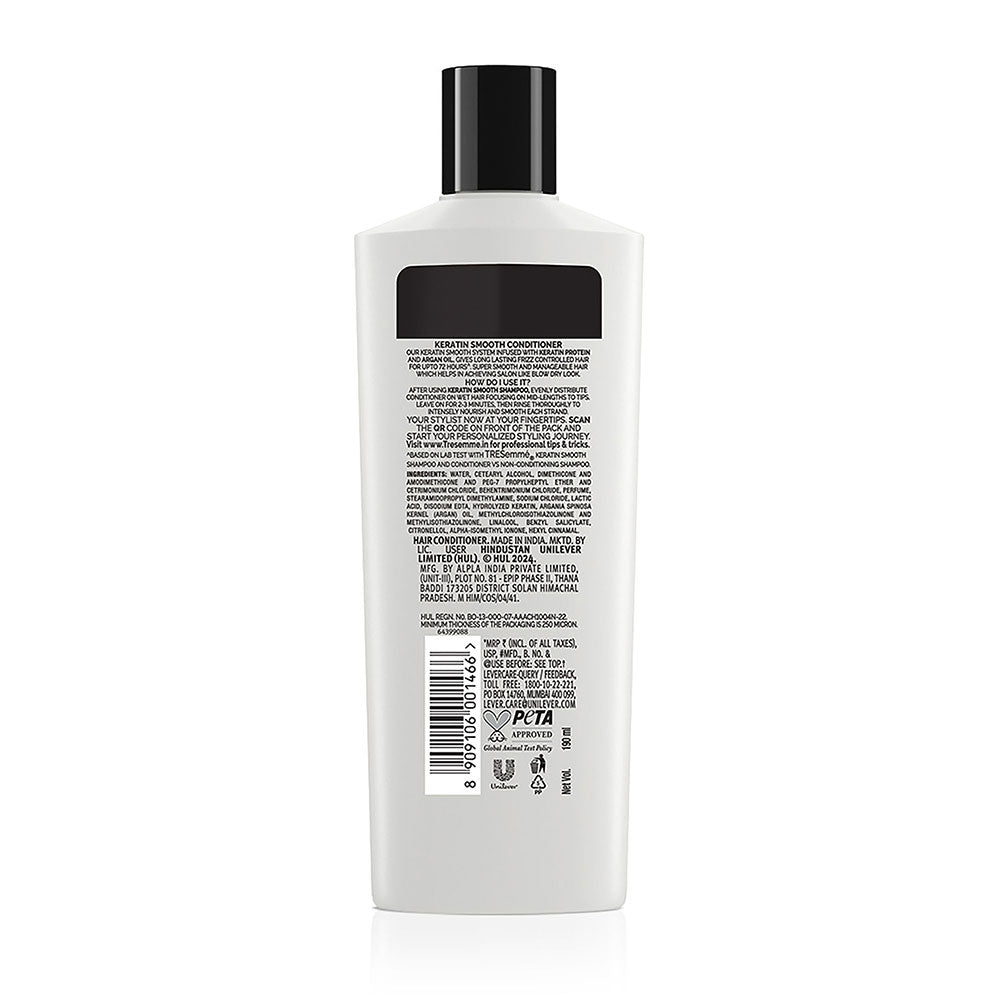 Back view of New TRESemmé Keratin Smooth Conditioner 190ml