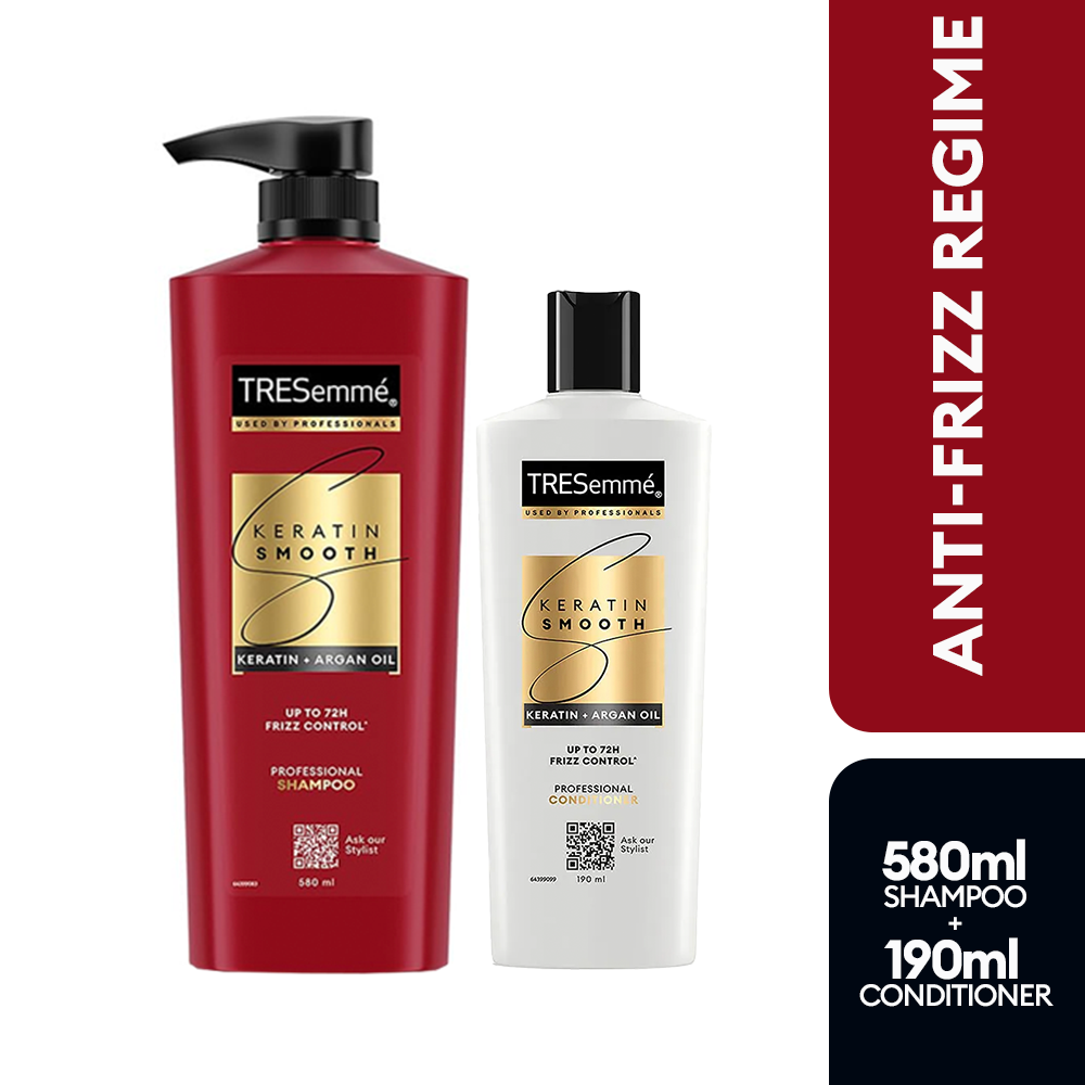 TRESemmé Keratin Smooth Shampoo 580ml + Keratin Smooth Conditioner 190ml