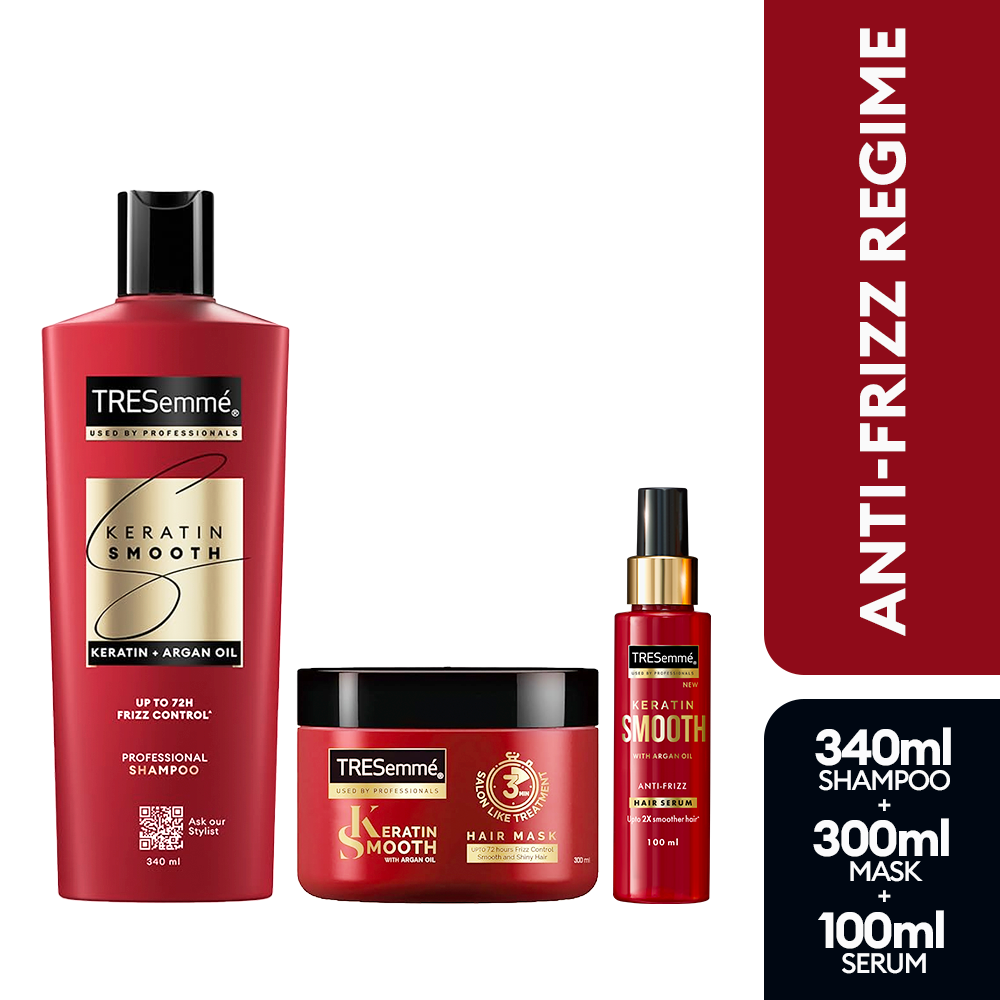 TRESemmé Keratin Smooth Shampoo 340ml + Mask 300ml + Serum 100ml