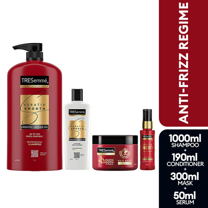 TRESemme Keratin Smooth Shampoo 1000ml + Conditioner 190ml + Mask 300ml + Serum 50ml