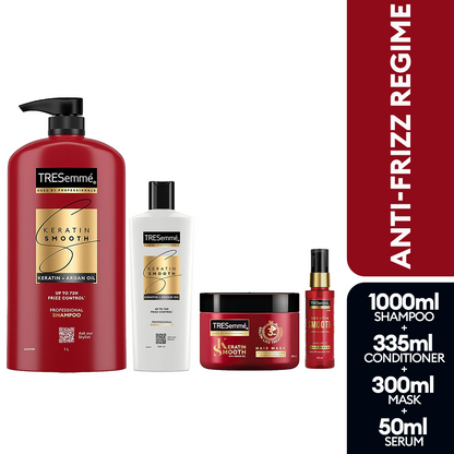 TRESemmé Keratin Smooth Shampoo 1000ml + Conditioner 335ml + Mask 300ml + Serum 100ml