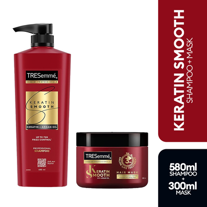 TRESemmé Keratin Smooth Shampoo 580ml + Keratin Smooth Mask 300ml