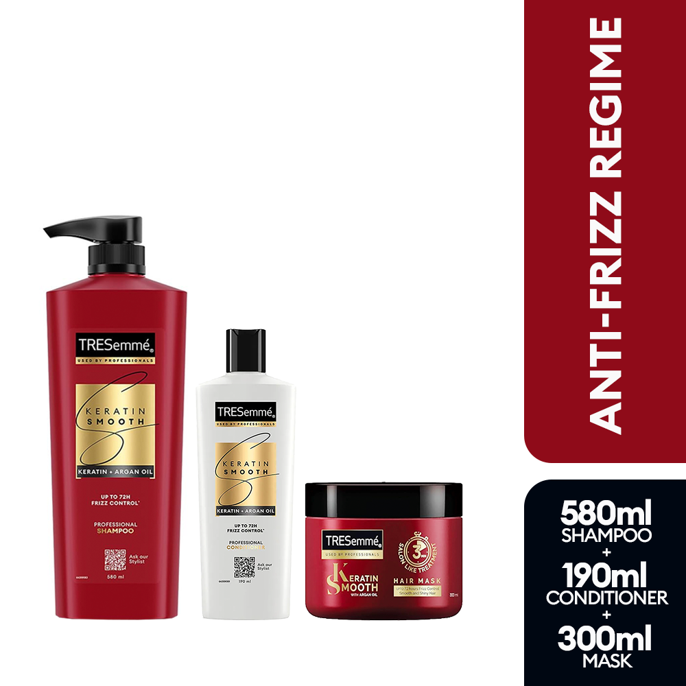 TRESemmé Keratin Smooth Shampoo 580ml + Conditioner 190ml + Mask 300ml